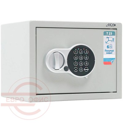 T-23.EL Мебельный сейф AIKO, электронный кодовый (Серый с эффектом молотковой эмали (RAL 7038))