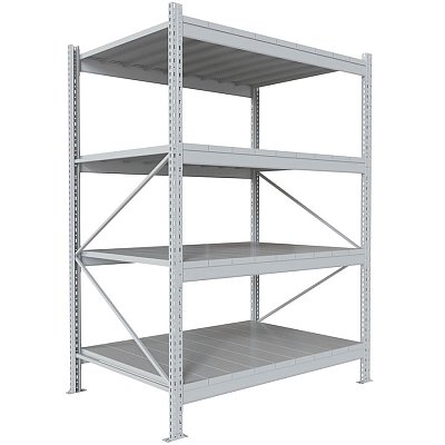 200x150x100 Металлический стеллаж MS PRO, 4 (Cерый полуматовый (RAL 7038))