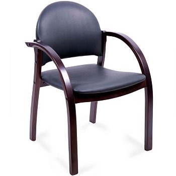 ДЖУНО УЦ Кресло для посетителя  Мирэй Групп, обивка иск. кожа (Чёрный)