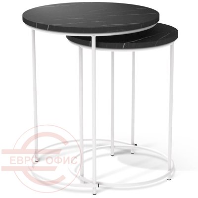 SHT-CT7 Журнальный стол Sheffilton (Камень пьетра черный / белый муар)