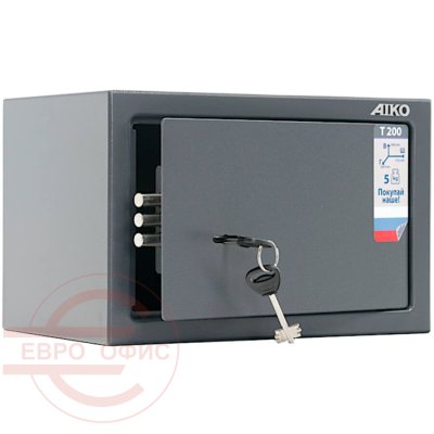 T-200 KL Мебельный сейф AIKO, ключевой (Графит с эффектом молотковой эмали (RAL 7024))
