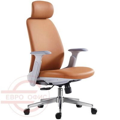 7218-3 Кресло для руководителя  Евро Офис, обивка экокожа (Коричневый MT92-3)