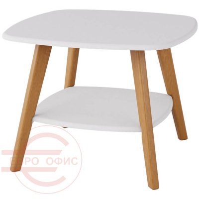 Хадсон Журнальный стол Мебелик (Белый / дуб светлый)