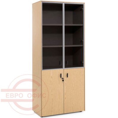 101 714 09 Шкаф Profoffice Exe (Дуб светлый/Чёрный)