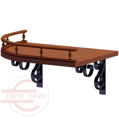 ПК-ВР-ПЛН38Х30ПР Полка с балюстрадой правая ФЕЛИКС Версаль (Орех Орвието)