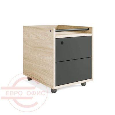 240T006 DY/DY/15 (7016) Тумба подкатная, 2 ящика Profoffice RING (Дуб светлый, графит, антрацит)