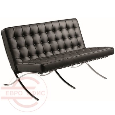 Bars-2 Диван двухместный Barcelona (Искусственная кожа чёрная)