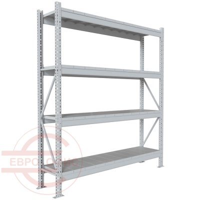 200x180x40 Металлический стеллаж MS PRO, 4 (Cерый полуматовый (RAL 7038))