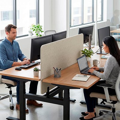 П61.12 Экран для стола прямой  ACOUSOUND, Евро Офис 650х12х450 мм. (Шалфей (AC-56))