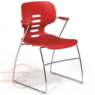 CH0008AFZ Стул для посетителя PREGO Fursys, обивка пластик (Красное (RD))