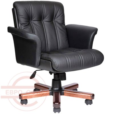 CANNES B VIP Кресло для руководителя VIP Мирэй Групп, обивка кожа (Черный (темный орех))