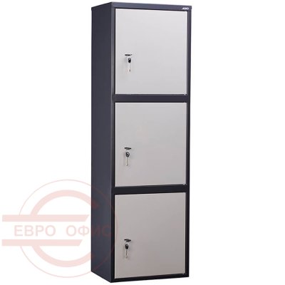 AIKO SL-150/3Т Бухгалтерский шкаф ПРОМЕТ, ключевой (Корпус – графит (RAL 7024), дверь – светло-серая (RAL 7038))