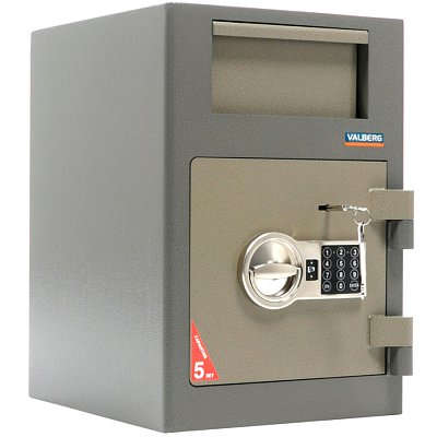 VALBERG ASD-19 EK Депозитный сейф VALBERG, электронный кодовый + ключевой (Коричневое с эффектом молотковой эмали)