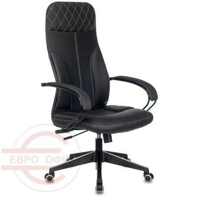 CH-608/ECO Кресло для руководителя  Бюрократ, обивка экокожа (Черный)