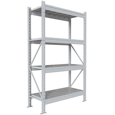 200x120x50 Металлический стеллаж MS PRO, 4 (Cерый полуматовый (RAL 7038))