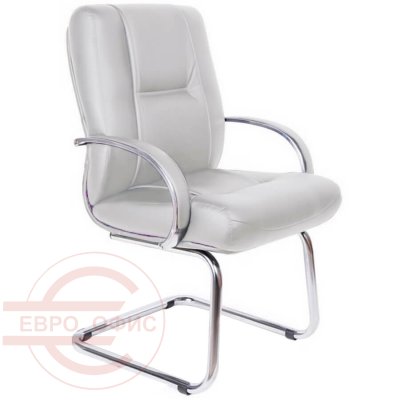 BONN хром Кресло для посетителя  Мирэй Групп, обивка экокожа (Белый)
