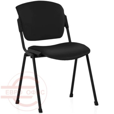 Эра Стул для посетителя  Евро Офис, обивка экокожа (Черный (V-4))