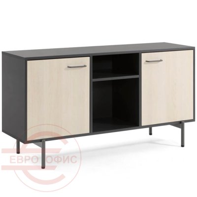 240T001 15/15/DY (7016) Греденция L141 Profoffice RING (Дуб светлый, графит, антрацит)