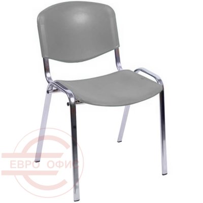 ИЗО ХРОМ Стул для посетителя  Евро Офис, обивка пластик (Серый)