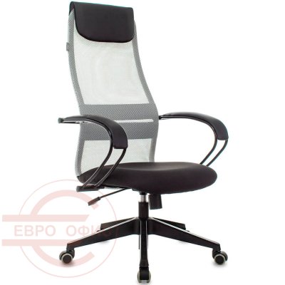 CH-607 Кресло для руководителя  Бюрократ, обивка сетка / ткань (Серый TW-02)