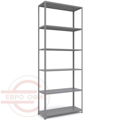 MS_255x100x40 Металлический стеллаж ПРОМЕТ, 6 (Cерый полуматовый (RAL 7038))