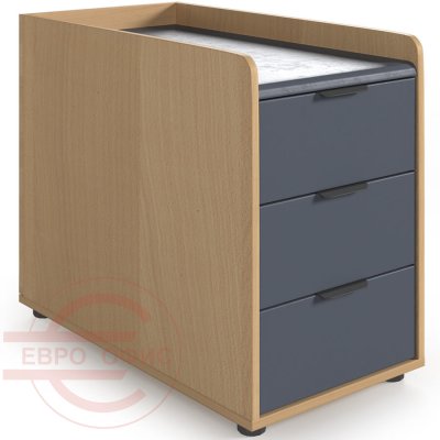 Rem-32 Тумба мобильная Мебель Стиль Remo (Графит/дуб Сорано MS)