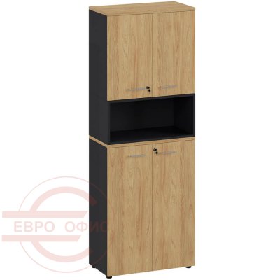 FLEX 221 hinged/open 156Z 15 156Z.34 Шкаф высокий составной 2 Profoffice Флекс / Flex (Гикори, графит)
