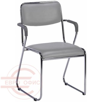 Fix Plus Chrome Кресло для посетителя  EVERPROF, обивка экокожа (Серый)