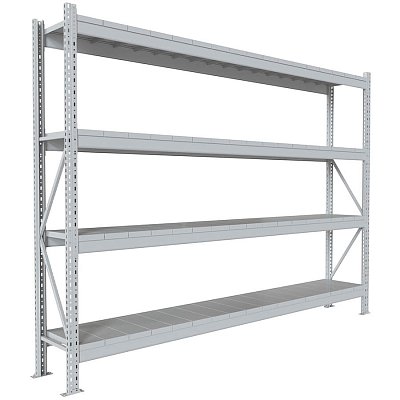 200x270x40 Металлический стеллаж MS PRO, 4 (Cерый полуматовый (RAL 7038))