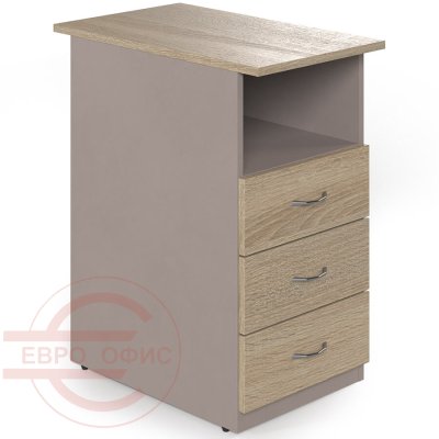 W-32+W-22 Приставная тумба с топом Мебель Стиль Work (Дуб сонома светлый / мокко)