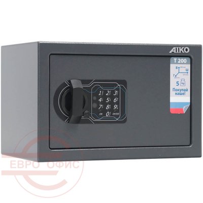 T-200 EL Мебельный сейф AIKO, электронный кодовый (Графит с эффектом молотковой эмали (RAL 7024))