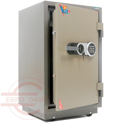 FRS-80.T-EL Огнестойкий сейф VALBERG, электронный кодовый + ключевой (Молотковая эмаль - коричневая)