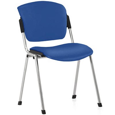 Эра Хром Стул для посетителя  Евро Офис, обивка экокожа (Синий (V-15))