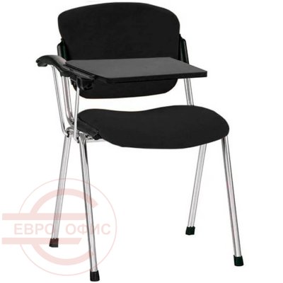 Эра Хром с пюпитром Стул для посетителя  Евро Офис, обивка ткань (Чёрный)