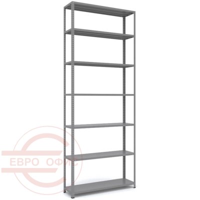MS_255x100x30 Металлический стеллаж ПРОМЕТ, 7 (Cерый полуматовый (RAL 7038))