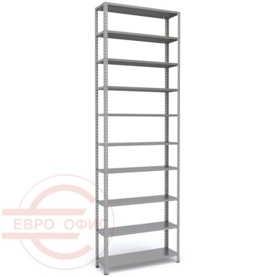 MS-310x100x30 Металлический стеллаж ПРОМЕТ, 10 (Серый полуматовый (RAL 7038))