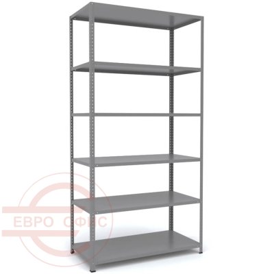 MS_200x100x30 Металлический стеллаж ПРОМЕТ, 6 (Cерый полуматовый (RAL 7038))