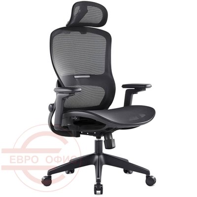 7209B-1 Кресло для руководителя  Евро Офис, обивка сетка (Черный MT81-1)