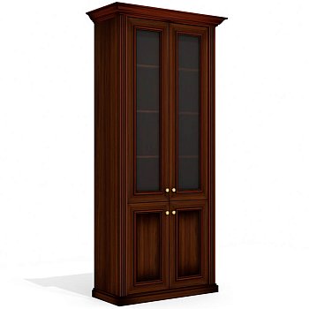 Dan-57 Шкаф комбинированный Мебель Стиль Dante (орех бреннерский/орех темный)