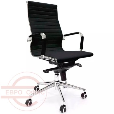RT-03Q Кресло для руководителя  Евро Офис, обивка экокожа (Чёрный)