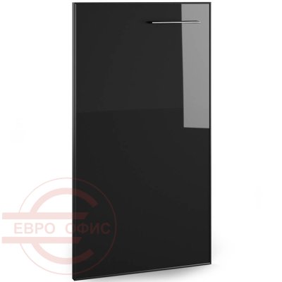 KV-03.1L черное Дверь низкая стеклянная Мебель Стиль Kvins (Стекло чёрное/Чёрный)