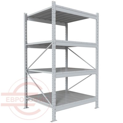 200x120x100 Металлический стеллаж MS PRO, 4 (Cерый полуматовый (RAL 7038))