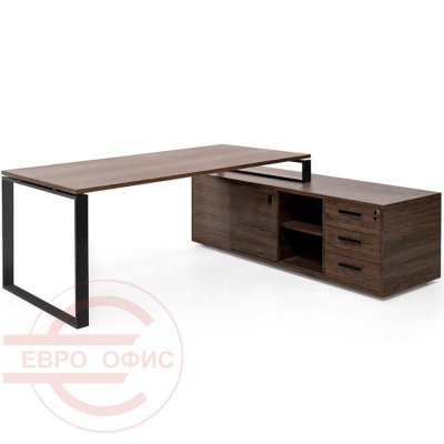 101 104 09 Стол письменный с приставкой Profoffice Exe (Орех мароне/Чёрный)