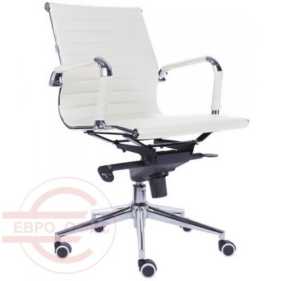 LEO M Кресло для персонала  EVERPROF, обивка экокожа (Белый)