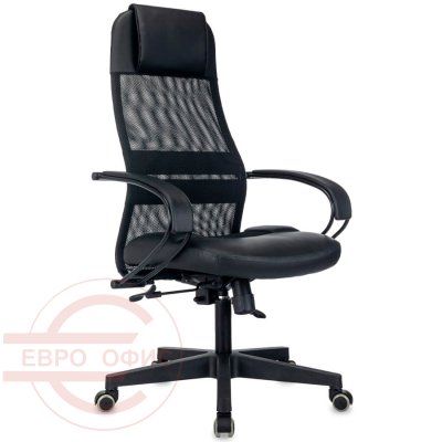 CH-NOVA LUX Кресло для руководителя  Бюрократ, обивка сетка / ткань (Черный)
