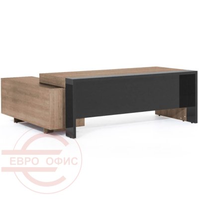 126 Стол на опорной тумбе 223 Profoffice Lava (Гавана, серый глянец)