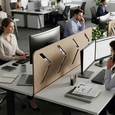 ACOH184 Экран для стола Стрелки ACOUSOUND, Евро Офис 1800х9х400 мм. (Бежевый (AC-02))