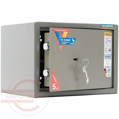 ASM-25 Мебельный сейф VALBERG, ключевой (Оттенок коричневого с эффектом молотковой эмали)