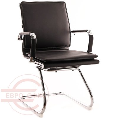 Nerey (Нэрэй) CF УЦ Кресло для посетителя  EVERPROF, обивка экокожа (Чёрный)