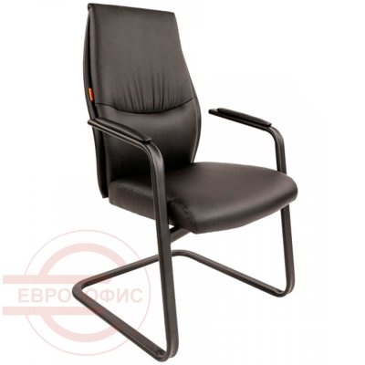 Vista V BLACK Кресло для посетителя  Chairman, обивка экокожа (Черный)